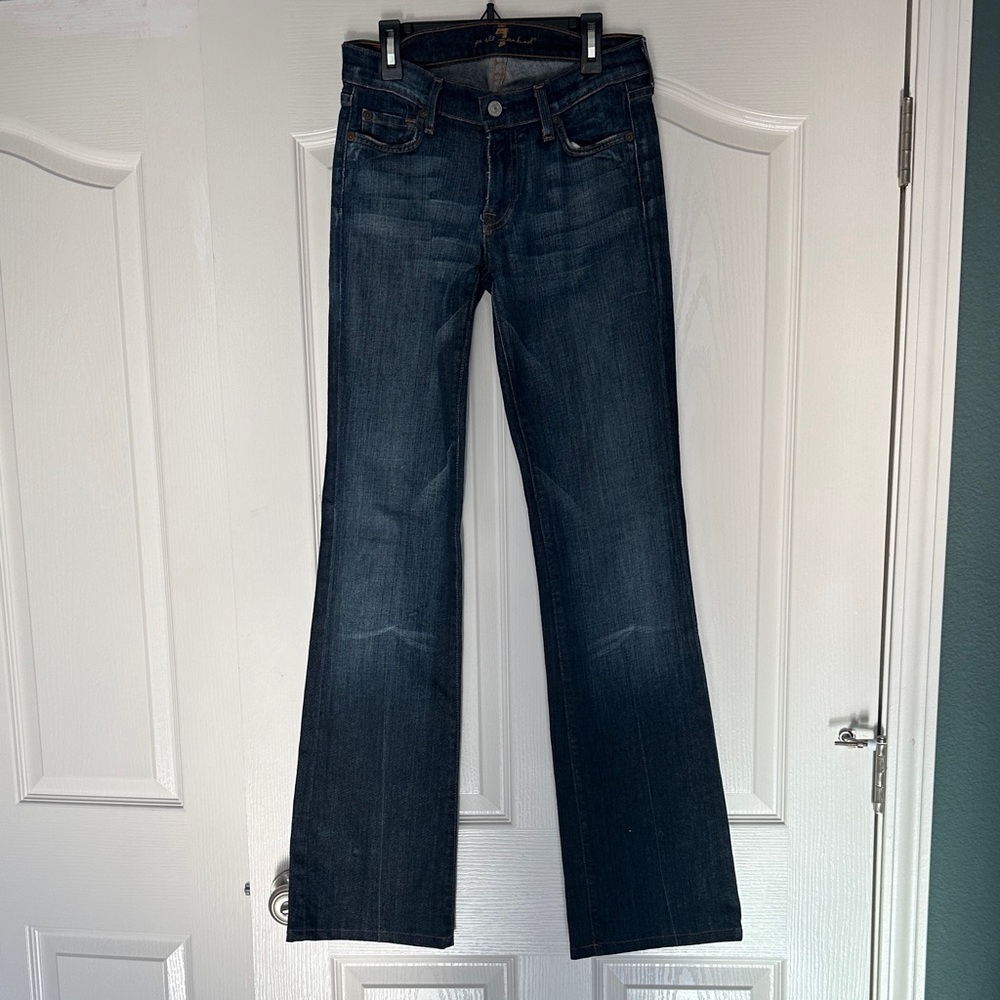 7 For All Mankind Dark Blue Original Long Boot Cut Jeans